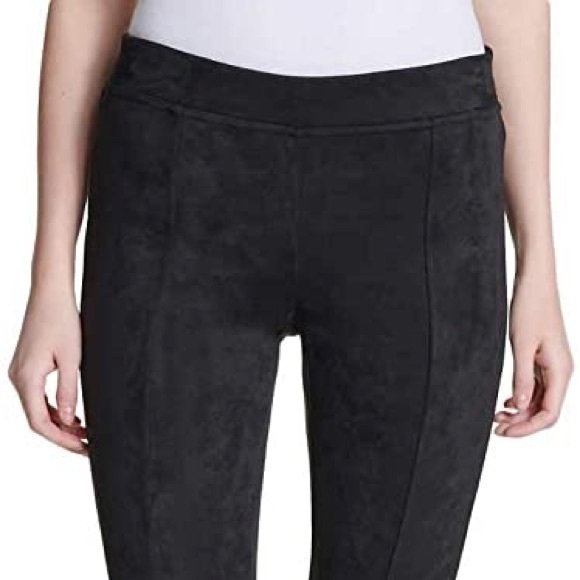 Andrew Marc Faux Suede Black Pull-On Pants - Picture 1 of 8